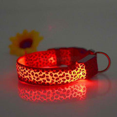 LED Pet Luminous leopard Dog Collar