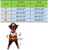 Funny Pirate Pet Costumes Dog Clothing