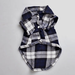 Plaids Grid Checker Shirt Lapel Dog Clothes