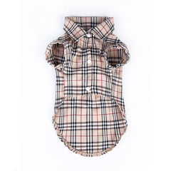 Plaids Grid Checker Shirt Lapel Dog Clothes