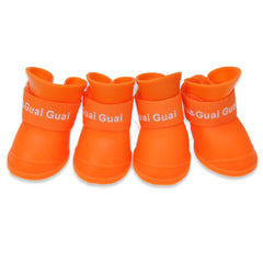 4Pcs Waterproof Rubber Pet Shoes