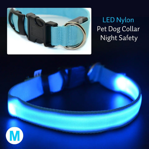 Pet Dog Collar Night Safety Flashing Glow